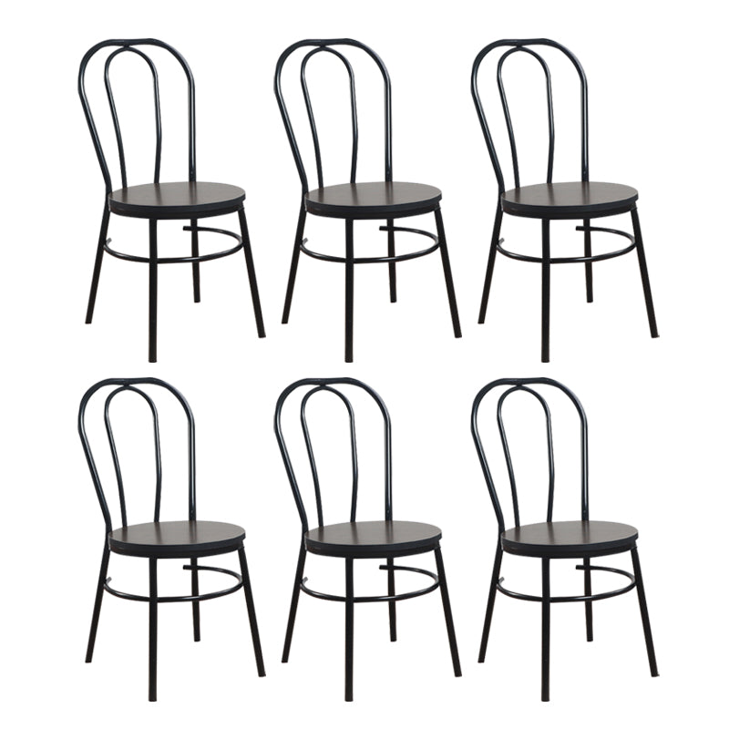 Contemporary Metal Dining Room Chairs Open Back Dining Armless Chair for Home Use