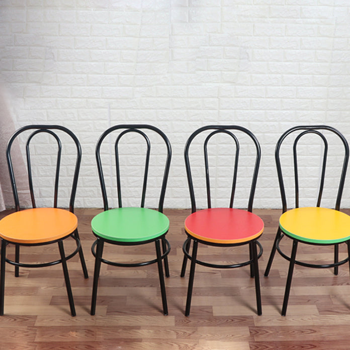 Contemporary Metal Dining Room Chairs Open Back Dining Armless Chair for Home Use
