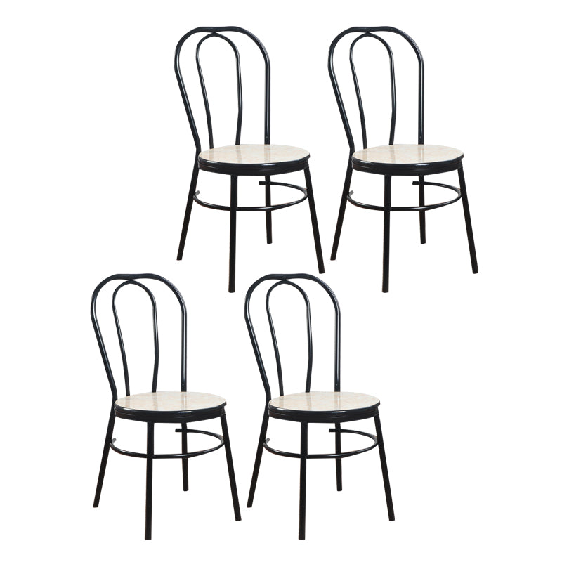 Contemporary Metal Dining Room Chairs Open Back Dining Armless Chair for Home Use