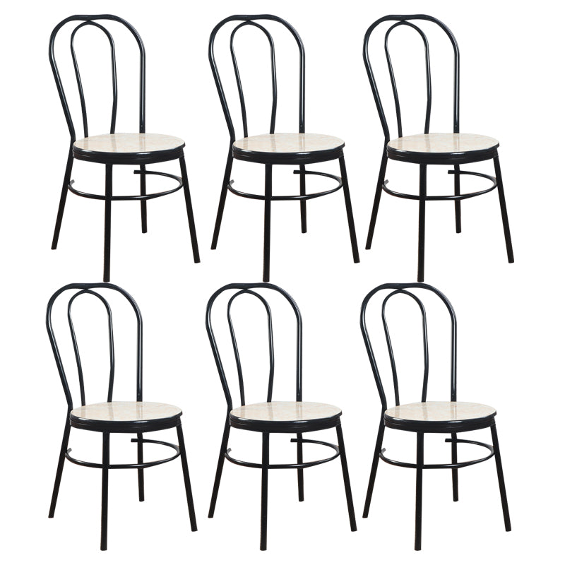 Contemporary Metal Dining Room Chairs Open Back Dining Armless Chair for Home Use