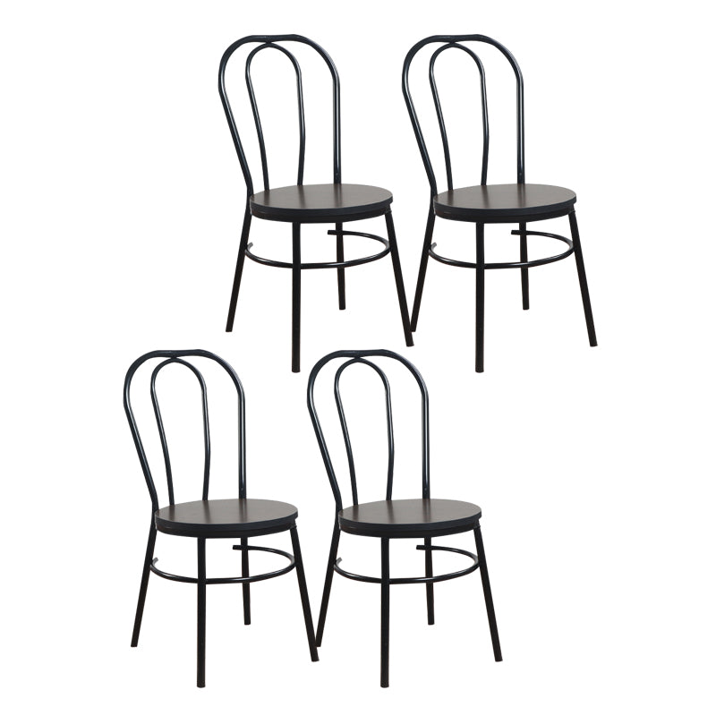 Contemporary Metal Dining Room Chairs Open Back Dining Armless Chair for Home Use