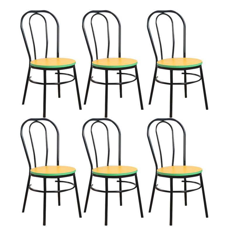 Contemporary Metal Dining Room Chairs Open Back Dining Armless Chair for Home Use