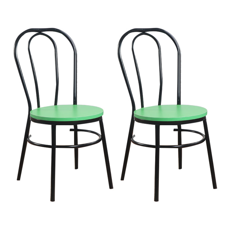 Contemporary Metal Dining Room Chairs Open Back Dining Armless Chair for Home Use