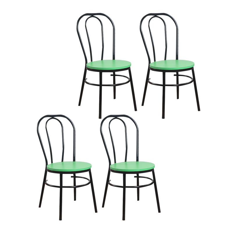 Contemporary Metal Dining Room Chairs Open Back Dining Armless Chair for Home Use
