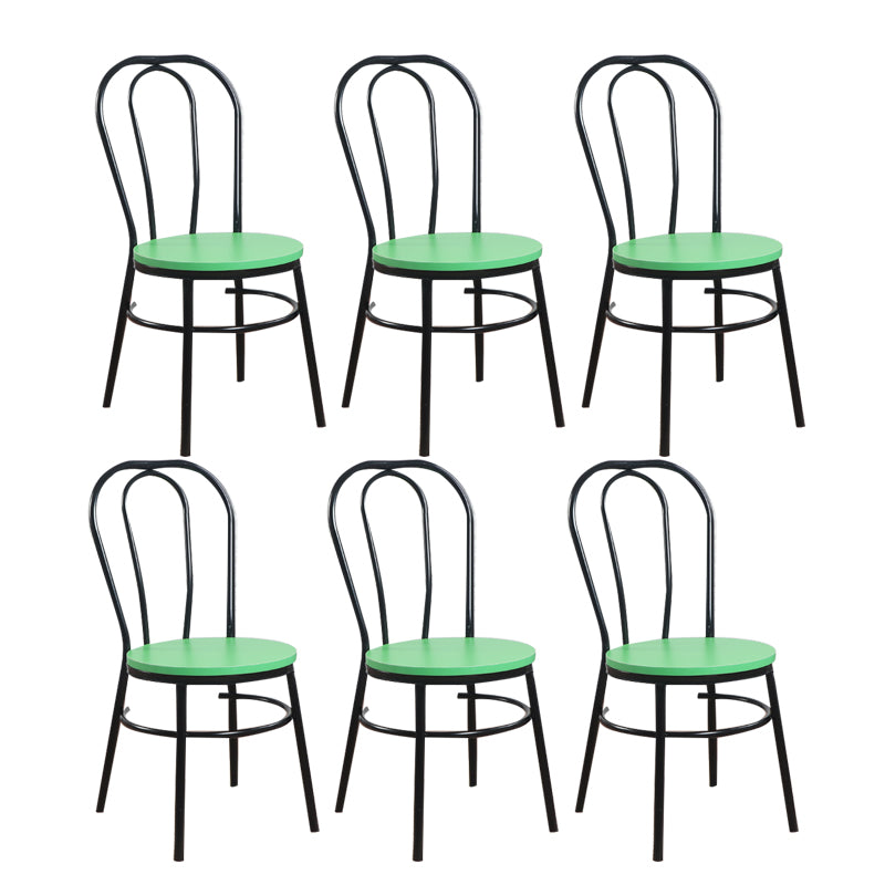 Contemporary Metal Dining Room Chairs Open Back Dining Armless Chair for Home Use