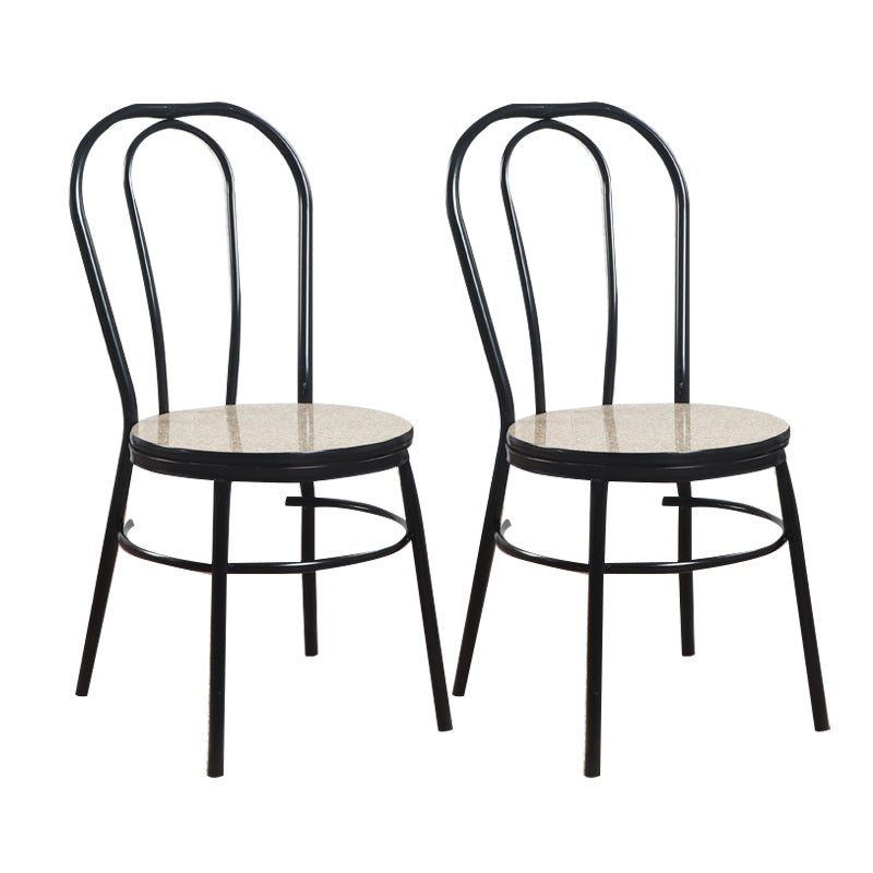 Contemporary Metal Dining Room Chairs Open Back Dining Armless Chair for Home Use
