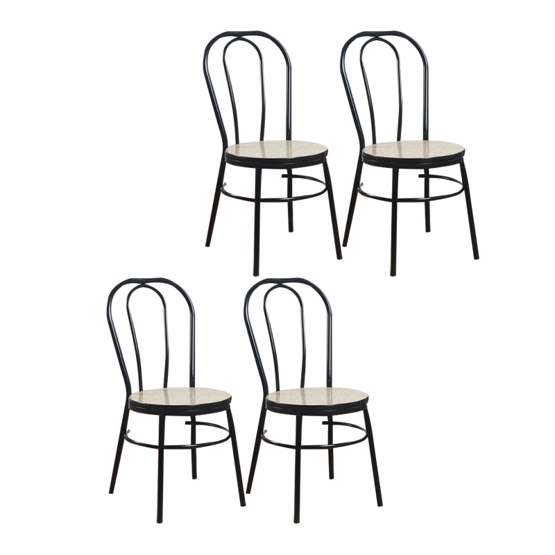 Contemporary Metal Dining Room Chairs Open Back Dining Armless Chair for Home Use