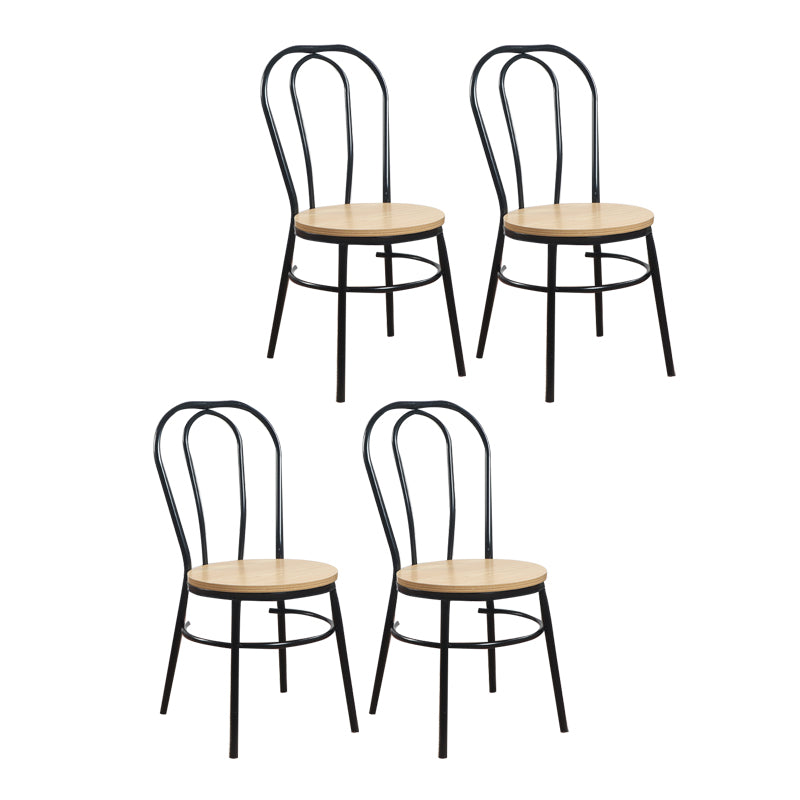 Contemporary Metal Dining Room Chairs Open Back Dining Armless Chair for Home Use