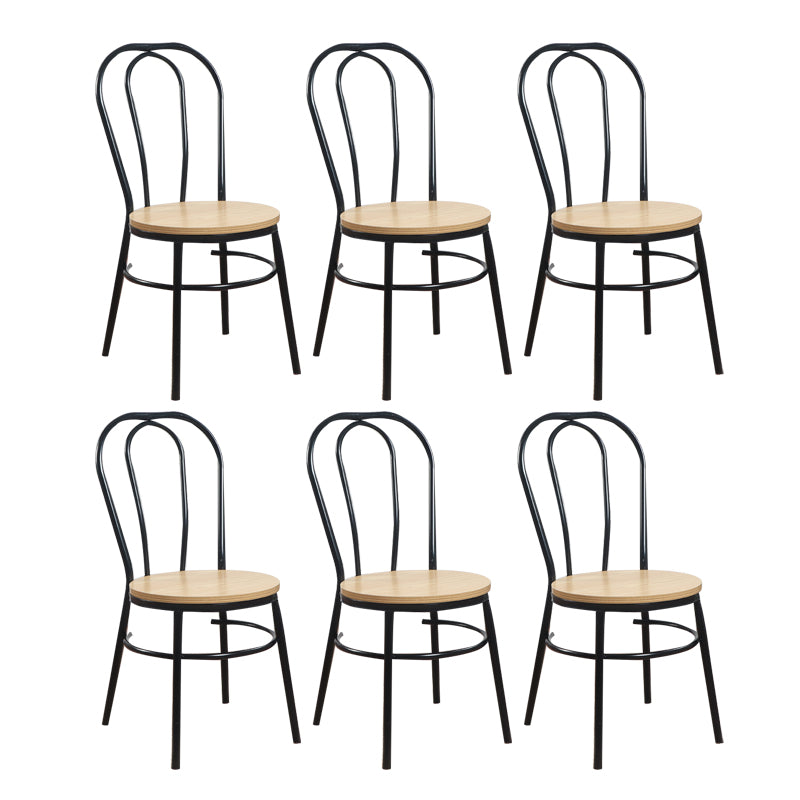 Contemporary Metal Dining Room Chairs Open Back Dining Armless Chair for Home Use