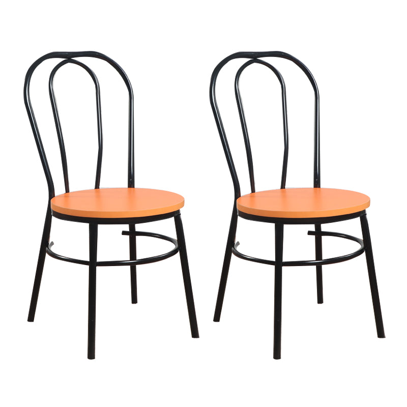 Contemporary Metal Dining Room Chairs Open Back Dining Armless Chair for Home Use