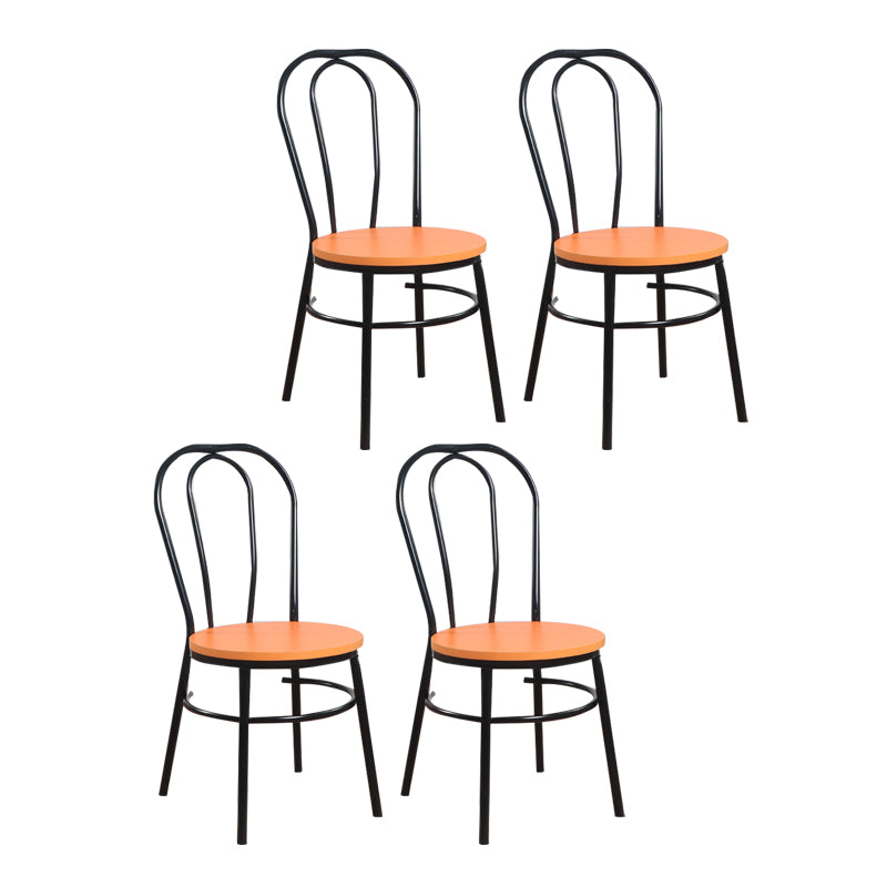 Contemporary Metal Dining Room Chairs Open Back Dining Armless Chair for Home Use