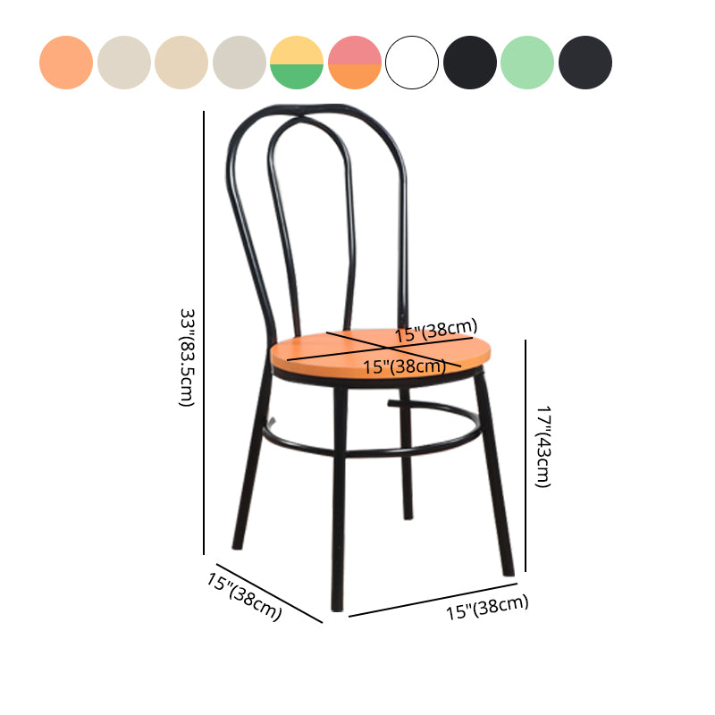 Contemporary Metal Dining Room Chairs Open Back Dining Armless Chair for Home Use