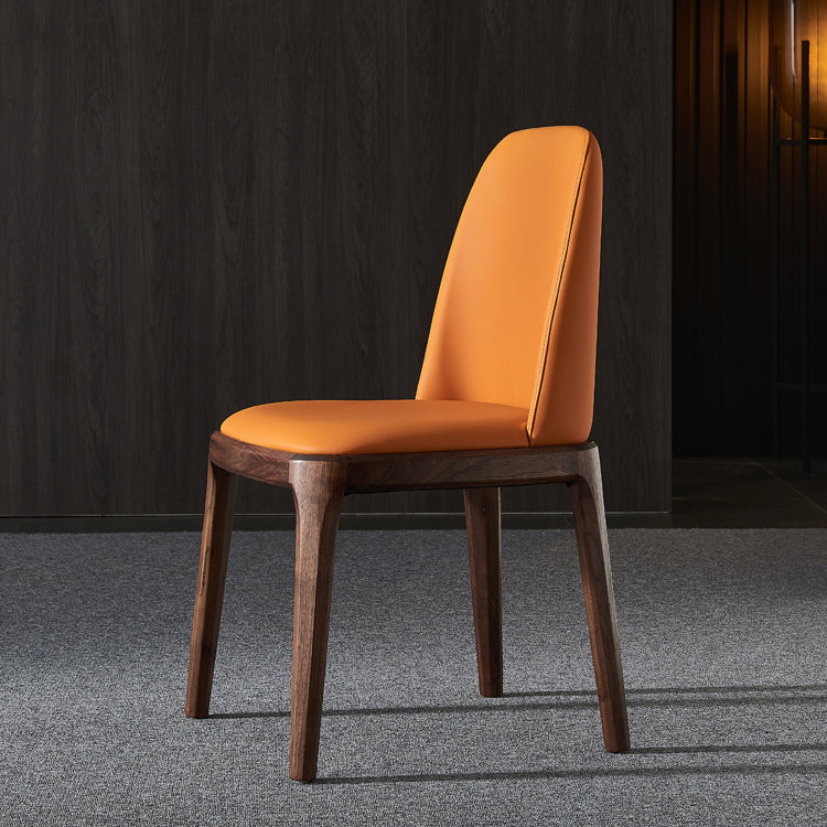 Home Upholstered Dining Side Chairs Armless Chairs with Wood Legs (Set of 2)
