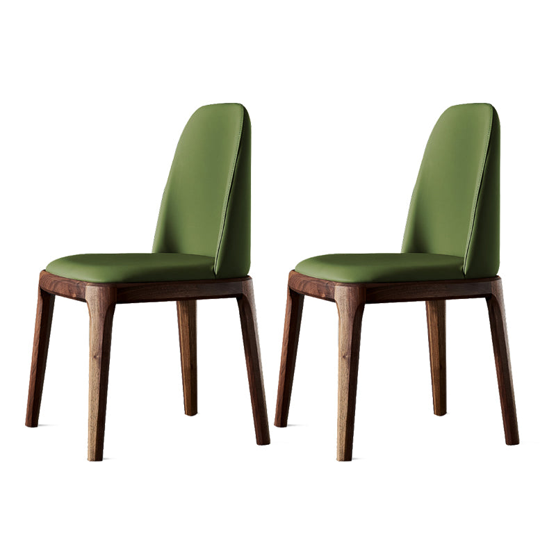 Home Upholstered Dining Side Chairs Armless Chairs with Wood Legs (Set of 2)