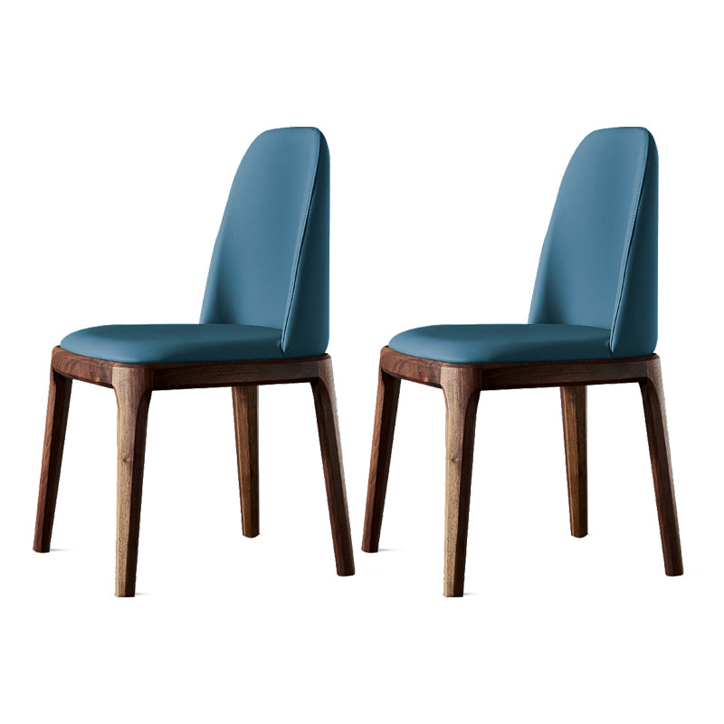 Home Upholstered Dining Side Chairs Armless Chairs with Wood Legs (Set of 2)