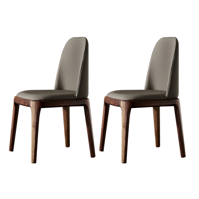 Home Upholstered Dining Side Chairs Armless Chairs with Wood Legs (Set of 2)