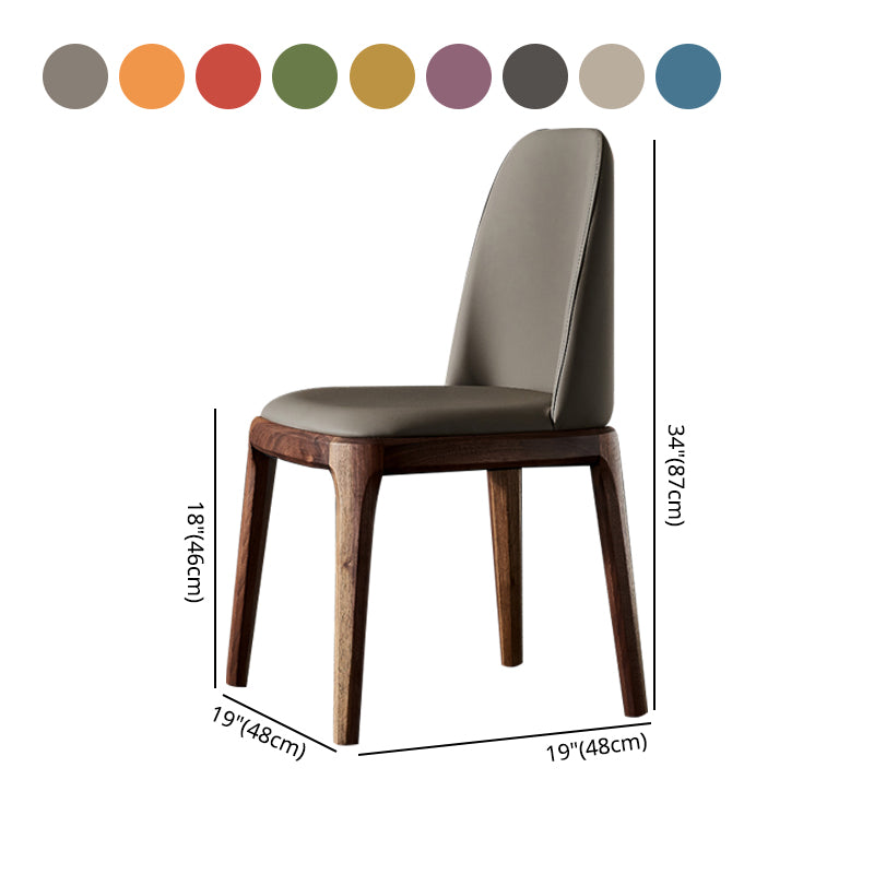 Home Upholstered Dining Side Chairs Armless Chairs with Wood Legs (Set of 2)