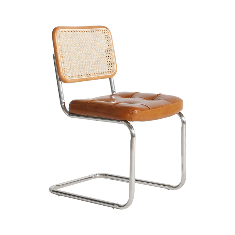 Contemporary Metal Dining Chairs Dining Open Back Side Chair for Home Use