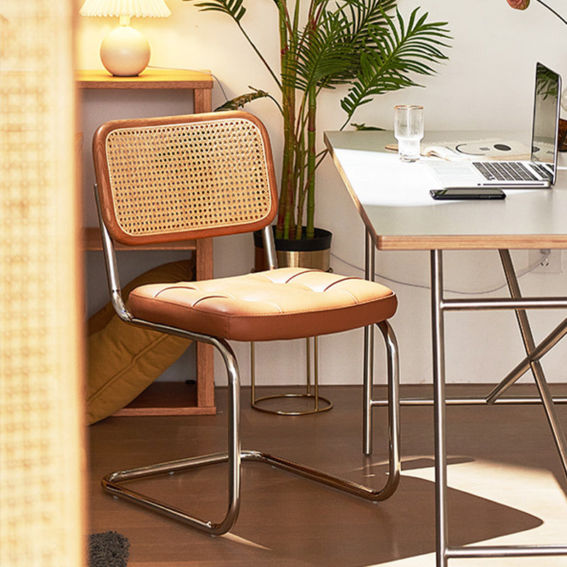 Contemporary Metal Dining Chairs Dining Open Back Side Chair for Home Use