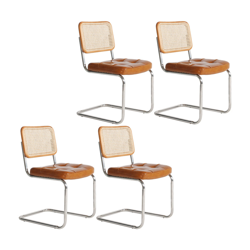 Contemporary Metal Dining Chairs Dining Open Back Side Chair for Home Use
