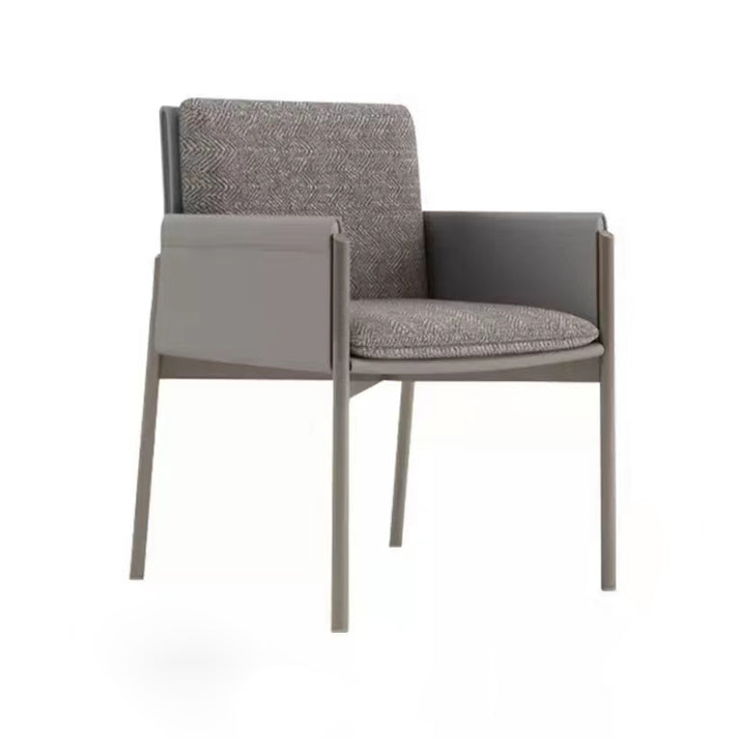 Contemporary Fabric Dining Room Chair Upholstered Arm Single Chair