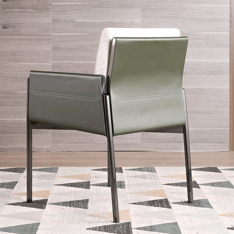 Contemporary Fabric Dining Room Chair Upholstered Arm Single Chair