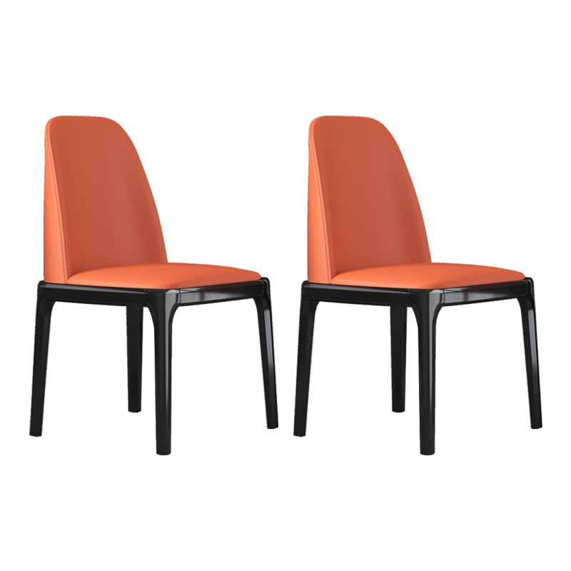 Industrial Rubberwood Parsons Side Chair Matte Finish Leather Dining Chair (Set of 2)