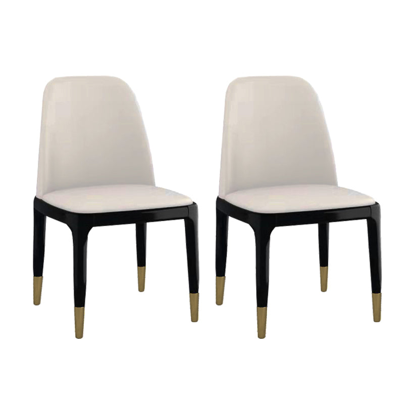 Industrial Rubberwood Parsons Side Chair Matte Finish Leather Dining Chair (Set of 2)