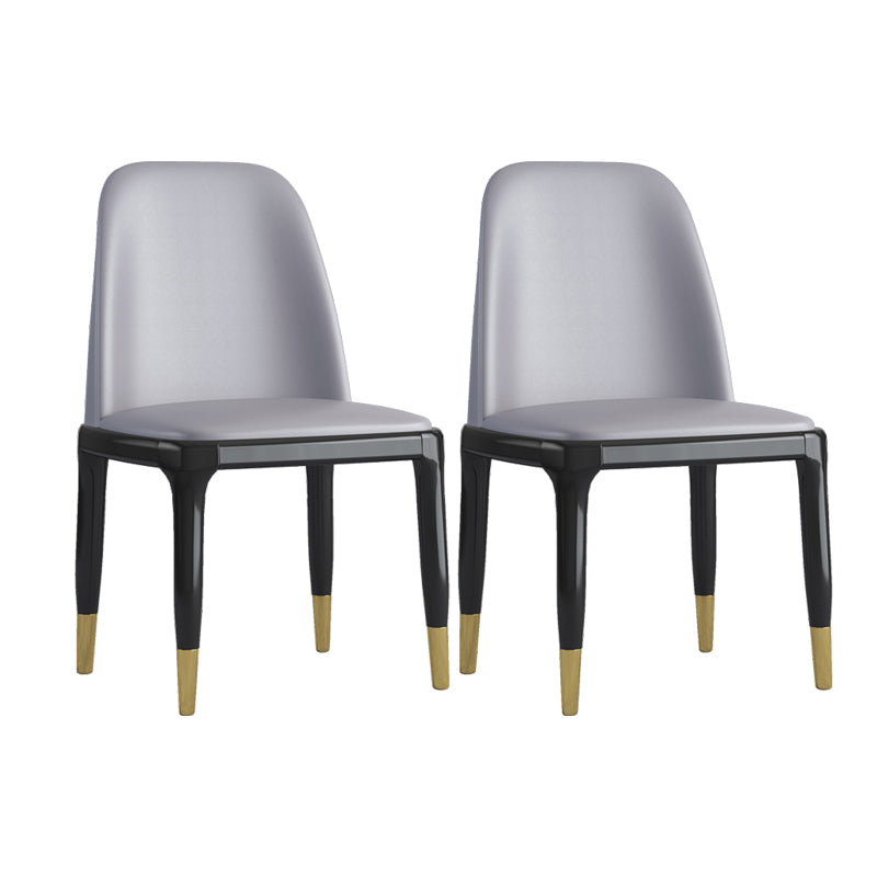 Industrial Rubberwood Parsons Side Chair Matte Finish Leather Dining Chair (Set of 2)
