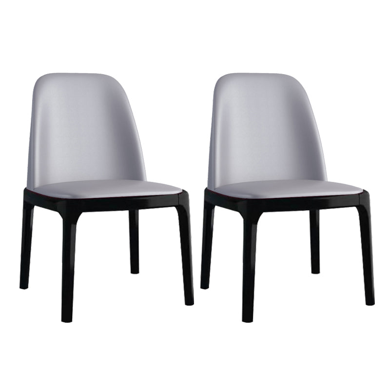 Industrial Rubberwood Parsons Side Chair Matte Finish Leather Dining Chair (Set of 2)