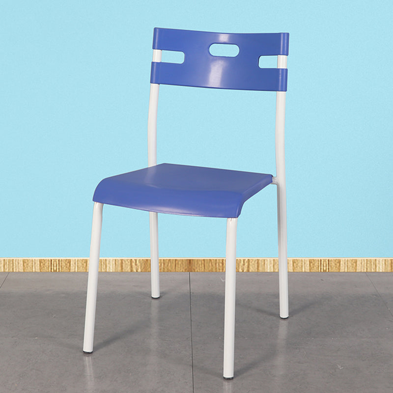 Minimalist Style Colorful Plastic Dining Armless Chair Open Back Dining Side Chair