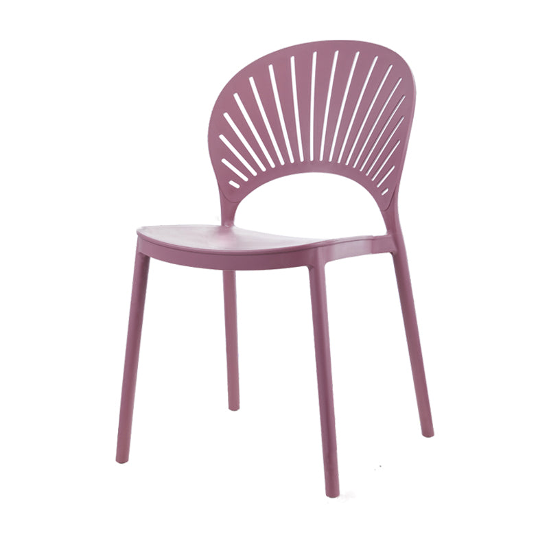 Contemporary Style Plastic Dining Armless Chair Open Back Dining Side Chair