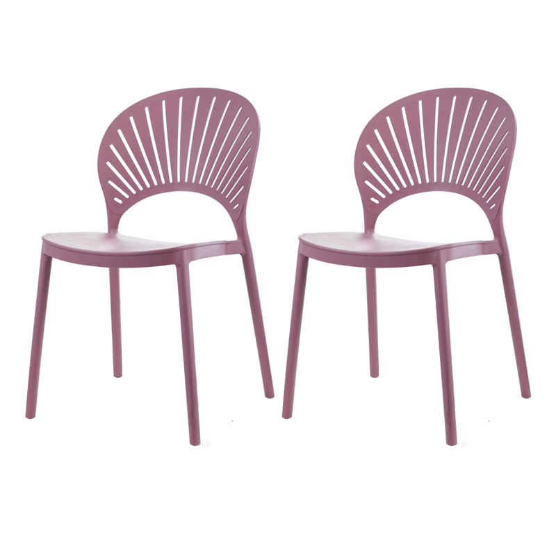 Contemporary Style Plastic Dining Armless Chair Open Back Dining Side Chair