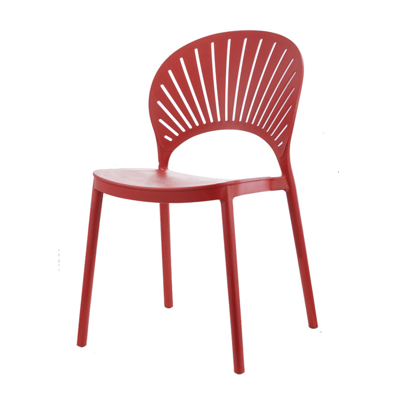 Contemporary Style Plastic Dining Armless Chair Open Back Dining Side Chair