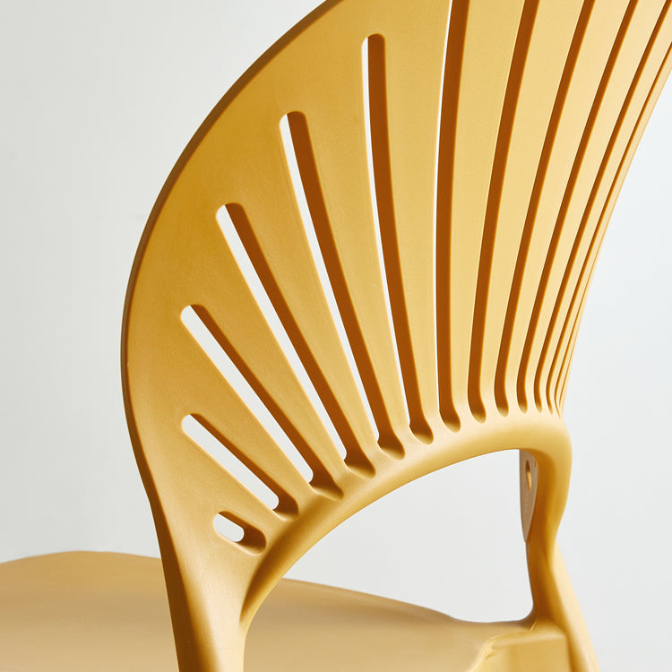 Contemporary Style Plastic Dining Armless Chair Open Back Dining Side Chair