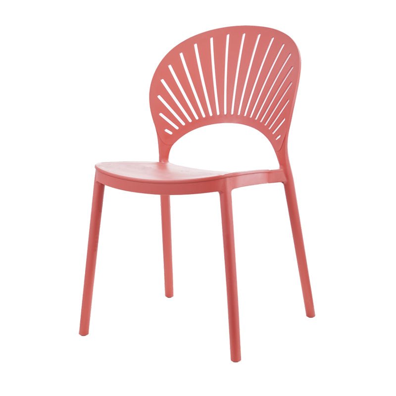 Contemporary Style Plastic Dining Armless Chair Open Back Dining Side Chair