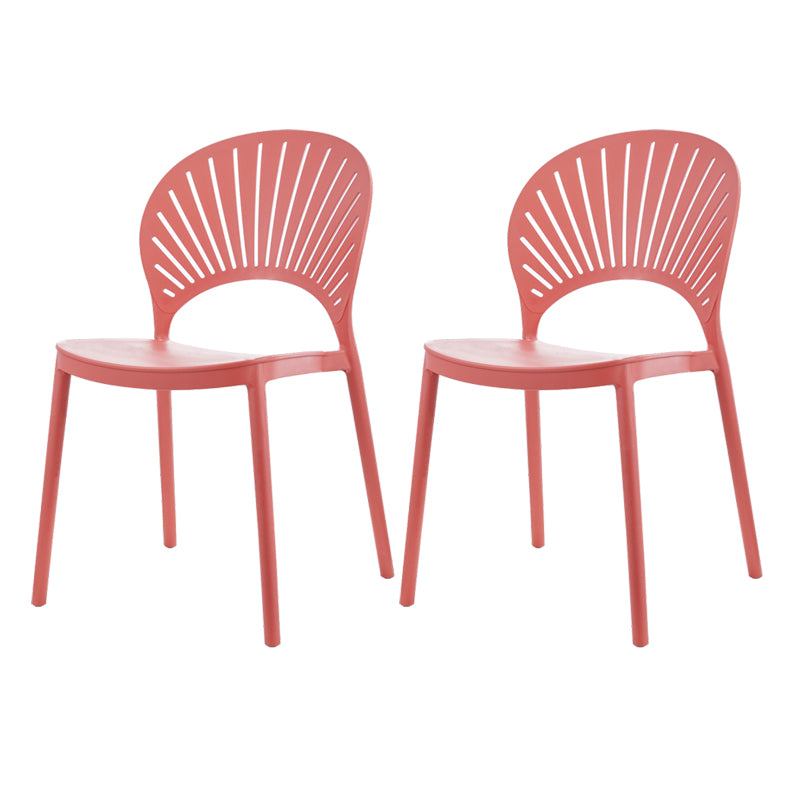 Contemporary Style Plastic Dining Armless Chair Open Back Dining Side Chair