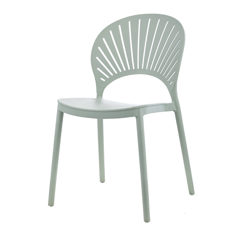 Contemporary Style Plastic Dining Armless Chair Open Back Dining Side Chair