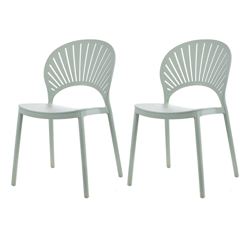 Contemporary Style Plastic Dining Armless Chair Open Back Dining Side Chair