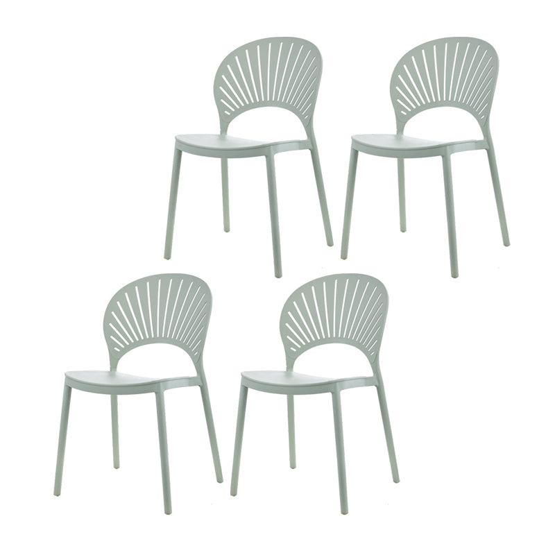 Contemporary Style Plastic Dining Armless Chair Open Back Dining Side Chair