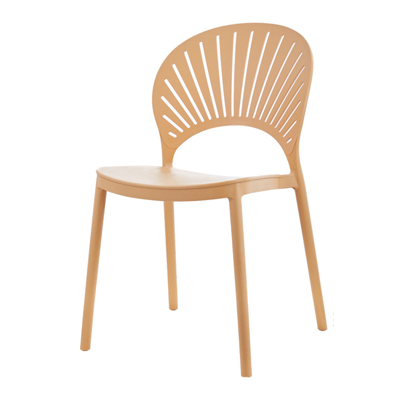 Contemporary Style Plastic Dining Armless Chair Open Back Dining Side Chair