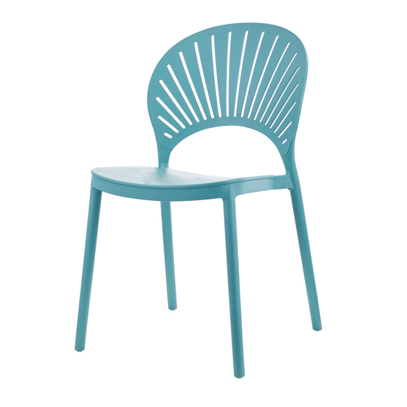 Contemporary Style Plastic Dining Armless Chair Open Back Dining Side Chair