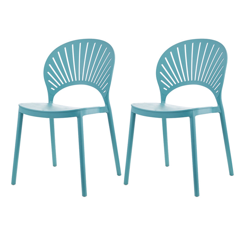 Contemporary Style Plastic Dining Armless Chair Open Back Dining Side Chair