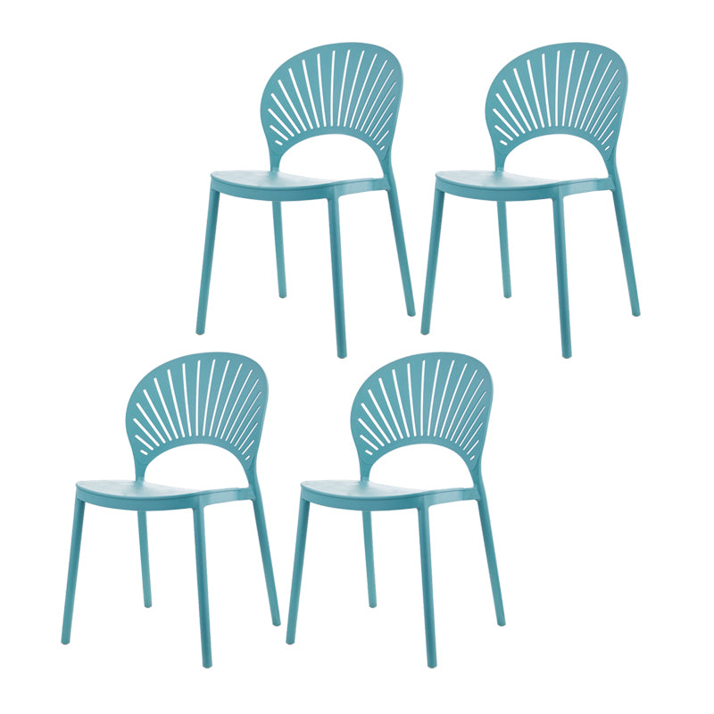 Contemporary Style Plastic Dining Armless Chair Open Back Dining Side Chair