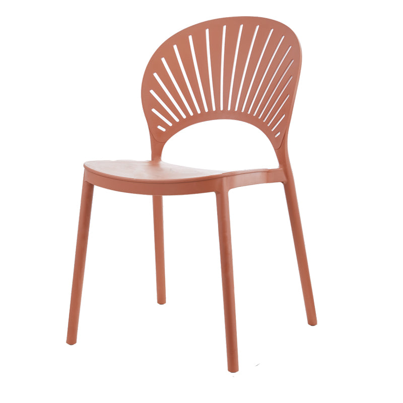 Contemporary Style Plastic Dining Armless Chair Open Back Dining Side Chair