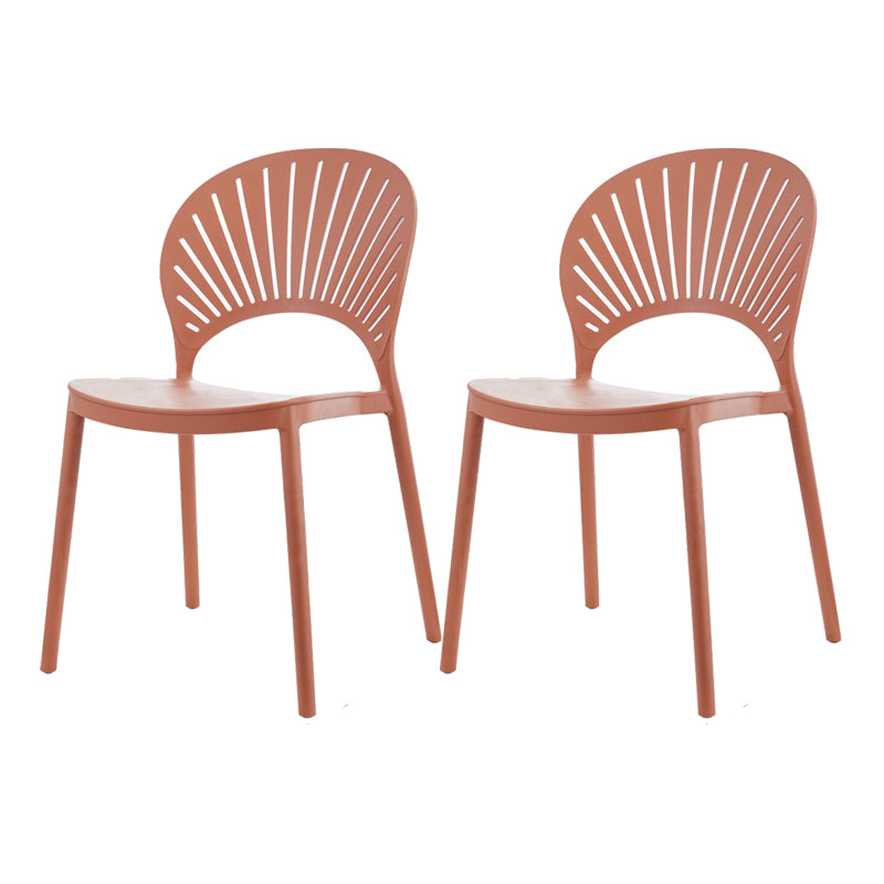 Contemporary Style Plastic Dining Armless Chair Open Back Dining Side Chair