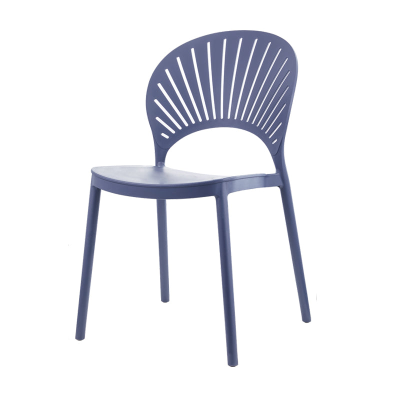 Contemporary Style Plastic Dining Armless Chair Open Back Dining Side Chair