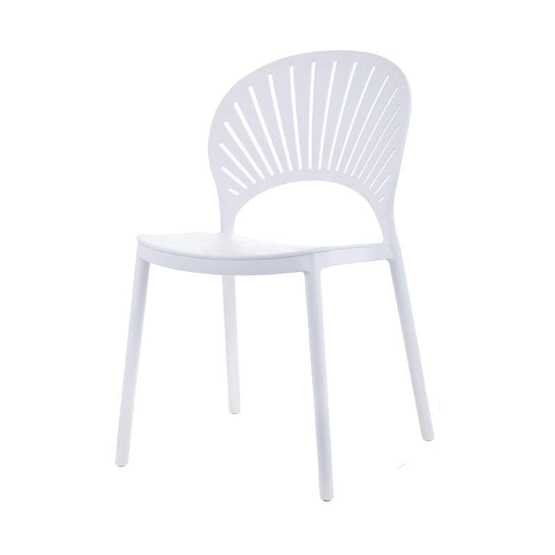 Contemporary Style Plastic Dining Armless Chair Open Back Dining Side Chair