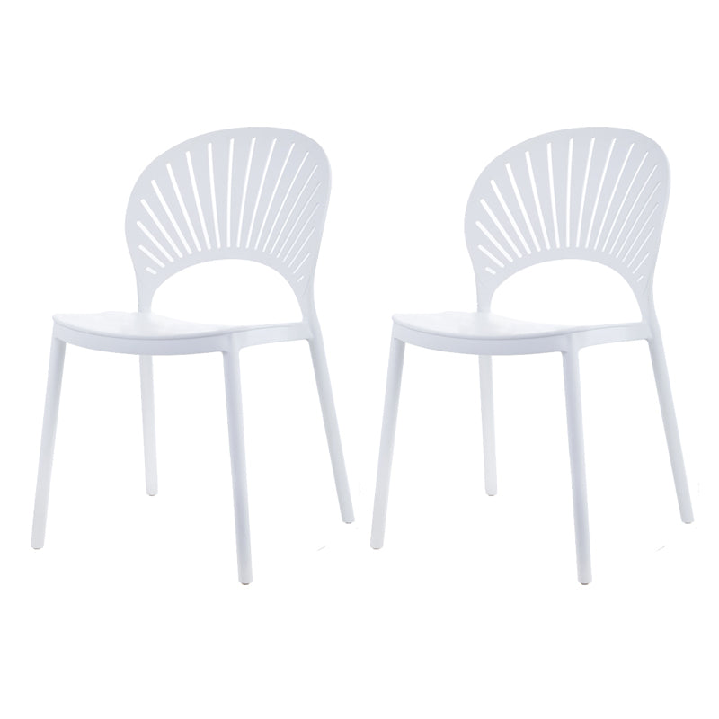 Contemporary Style Plastic Dining Armless Chair Open Back Dining Side Chair
