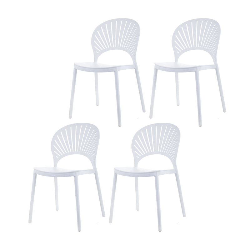 Contemporary Style Plastic Dining Armless Chair Open Back Dining Side Chair